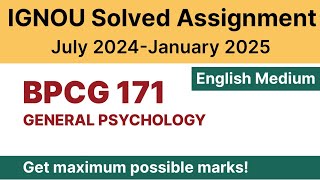 IGNOU BPCG 171 Solved Assignment 202425 PDF Download  English Medium  Vidyamojo [upl. by Paulson]