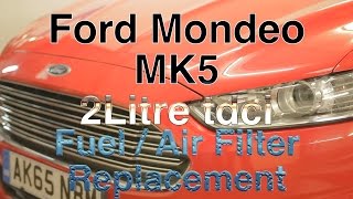 Ford Mondeo mk5 2 Litre tdci Fuel amp Air Filter Replacement [upl. by Showker]