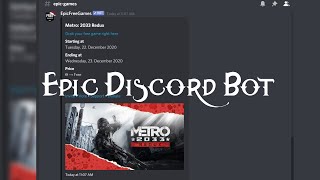 Discord Bot Epic game store bot that shows you every free game without needing to load in [upl. by Ybocaj853]