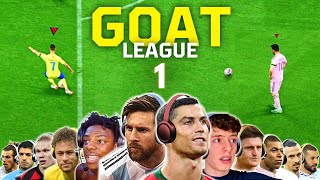 GOAT LEAGUE Messi amp Ronaldo play FIFA game 1 [upl. by Nannerb]