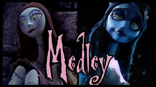 ♪ Sallys Song and Corpse Bride Medley ORIGINAL LYRICS by Trickywi [upl. by Refinnaej85]