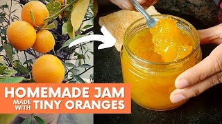 Homemade MarmaladeJam with Tiny oranges Chinese orangeCalamondin  How to make orange jam [upl. by Amati]