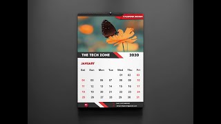 How To Create A Wall Calendar In Photoshop CC Tutorial  Calendar Design 2020 [upl. by Areit]