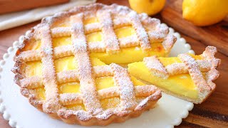 CROSTATA AL LIMONE 🍋 Pasta Frolla e Crema Pasticcera Senza Uova  Ricetta facilissima [upl. by Jaymee902]