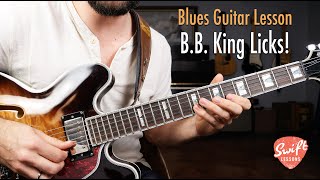 5 Essential BB King Blues Licks  Lead Guitar Tutorial [upl. by Adamina]