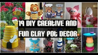 19 DIY Creative and Fun Clay Pot Decor [upl. by Leahcimsemaj]