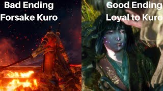 Sekiro Shadows Die Twice  Good Ending amp Bad Ending  Loyal to Kuro amp Forsake Kuro [upl. by Constantia]