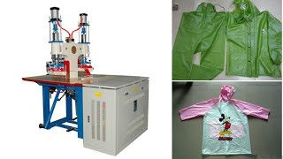 pvc raincoat high frequency welding machinepvc raincoat making machine [upl. by Ilse]