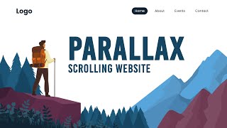 Simple Parallax Scrolling Website using ScrollTrigger  How to Make Parallax Website [upl. by Akibma322]