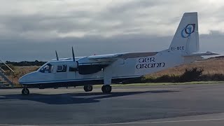 Aer Arann Britten Norman BN2 Islander Inis Oirr to connemara full cockpit flight [upl. by Kendyl440]