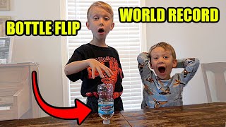 BREAKING Water Bottle Flip World Records  Colin Amazing [upl. by Fulcher]