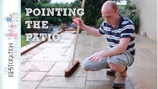 Pointing a Natural Stone Patio using a Brush in Compound [upl. by Ennahgem]