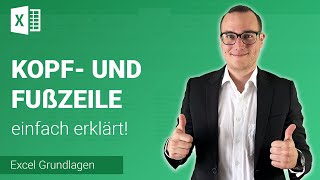 KOPF und FUßZEILE einfügen einfach erklärt  Lerne Microsoft Excel ✅ [upl. by Knutson611]