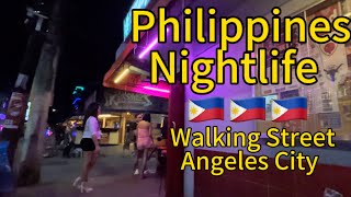 Walking Street Angeles City Nightlife Philippines [upl. by Anuahc]