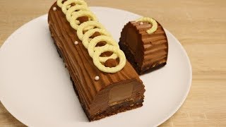 BÛCHE AU CHOCOLAT PRALINÉ FACILE CUISINERAPIDE [upl. by Eirod]