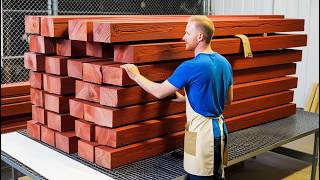 Create a STUNNING Long Table with Large Red Wood Planks [upl. by Orwin]