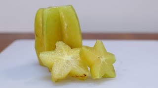 How to Cut and Eat a Star Fruit Carambola  Star Fruit Taste Test [upl. by Nylidnam118]