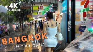 4K UHD Walking in the Rain in Bangkok Asok and Nana Area during the Rainy Season [upl. by Rusty]