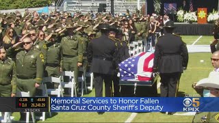 Hundreds Gather To Remember Slain Santa Cruz County Sheriff Sgt Damon Gutzwiller [upl. by Llenehs]