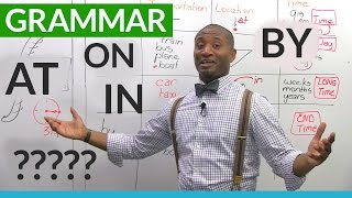 English Grammar The Prepositions ON AT IN BY [upl. by Homere373]