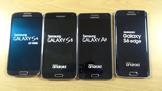 Samsung Galaxy S6 Edge VS A5 VS S5 VS S4  Speed Test [upl. by Yelhsa]