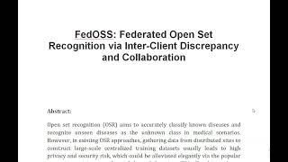 FedOSS Federated Open Set Recognition via Inter Client Discrepancy and Collaboration [upl. by Iru]