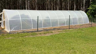 DIY PVC GreenhousePoly Tunnel Greenhouse Project plastic cover [upl. by Nage372]