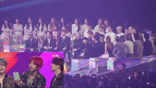 ENG SUB 181201 MMA 2018 Artist Reaction to 방탄소년단 BTS Daesang Speech Album amp Artist of the Year [upl. by Maidel449]