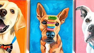 Painting Your Dog in Acrylics  Easy Beginner Level [upl. by Ised]