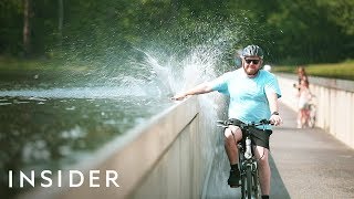 Bike Through Water In Limburg Belgium [upl. by Alebasi654]