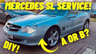 Mercedes SL350 R230 A B Service SL500 SL55 SL600 SL400 AMG DIY OIL CHANGE PS FLUSH AUX BELT [upl. by Waiter129]