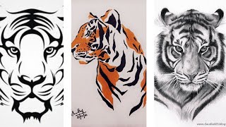 Easy Tiger Drawing 🐅 [upl. by Sikorski]