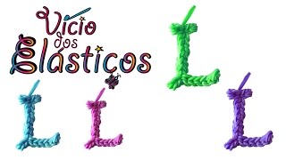 Como fazer a Letra L de elásticos sem Tear  Rainbow Loom [upl. by Fairweather943]