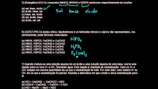 Princípios de Química Inorgânica Ácidos bases e sais  Lista resolvida 2 [upl. by Kreit]