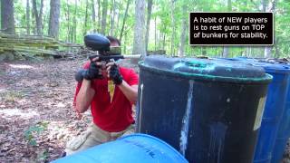 How To Play Paintball  Beginner Tip Do Not Post Over the Top of Bunkers [upl. by Artimas]