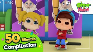 Omar amp Hana English 50 Minutes Compilation  Islamic Series for Kids [upl. by Adneral780]