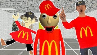 BALDI GOT A JOB AT MCDONALDS  New Baldis Basics Mod [upl. by Lynnett]