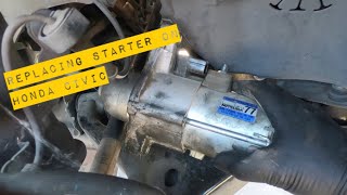 Honda civic 2012 starter replacement [upl. by Intruok]