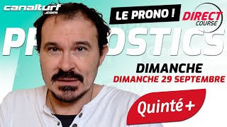 Pronostic Quinté et des courses PMU du Dimanche 29 septembre 2024 En partenariat avec GenybetTurf [upl. by Athey]