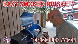 Easy Smoked Brisket  Green Mountain Grills Davy Crockett Portable Pellet Grill [upl. by Elyac]