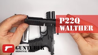 Walther P22Q 22LR  How to Disassembly and Reassembly Field Strip without tool [upl. by Cacilia639]