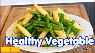 How To Cook Your Healthy Vegetable Green Beans And Babycorn  Recipes By Chef Ricardo [upl. by Eaned]