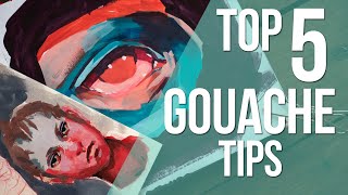 My Top 5 Gouache Tips  Goauche for Beginners ♥ [upl. by Yelyr]