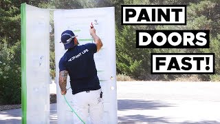 BEST Way To Paint Doors AIRLESS SPRAYING [upl. by Yrailih241]