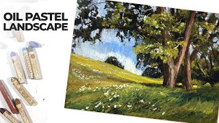 Oil Pastel Landscape with Expressive Brushstrokes  How to Use Oil Pastels [upl. by Suanne]