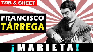 TABSheet ¡Marieta Mazurka by Francisco Tarrega PDF  Guitar Pro  MIDI [upl. by Mloc]