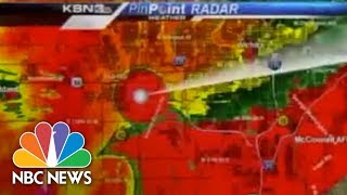 Raw Tornado Hits TV Station Weatherman Takes Cover  Archives  NBC News [upl. by Yentiw]