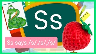 Letter Ss lesson for Kindergarten Level 2Jolly Phonics Ss How to write letter Ss [upl. by Hpesojnhoj]