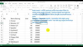 Latihan 1 Belajar Microsoft Excel  Spreadsheet Dasar Bagi Pemula Sampai Mahir [upl. by Knowlton]