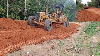 How to Spread Soil Piles Using a Motor Grader [upl. by Anaehr]